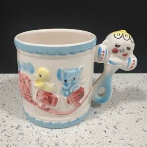 Vintage RUBENS ORIGINALS Animal Train Baby Cup Mug Rattle | Japan #3171